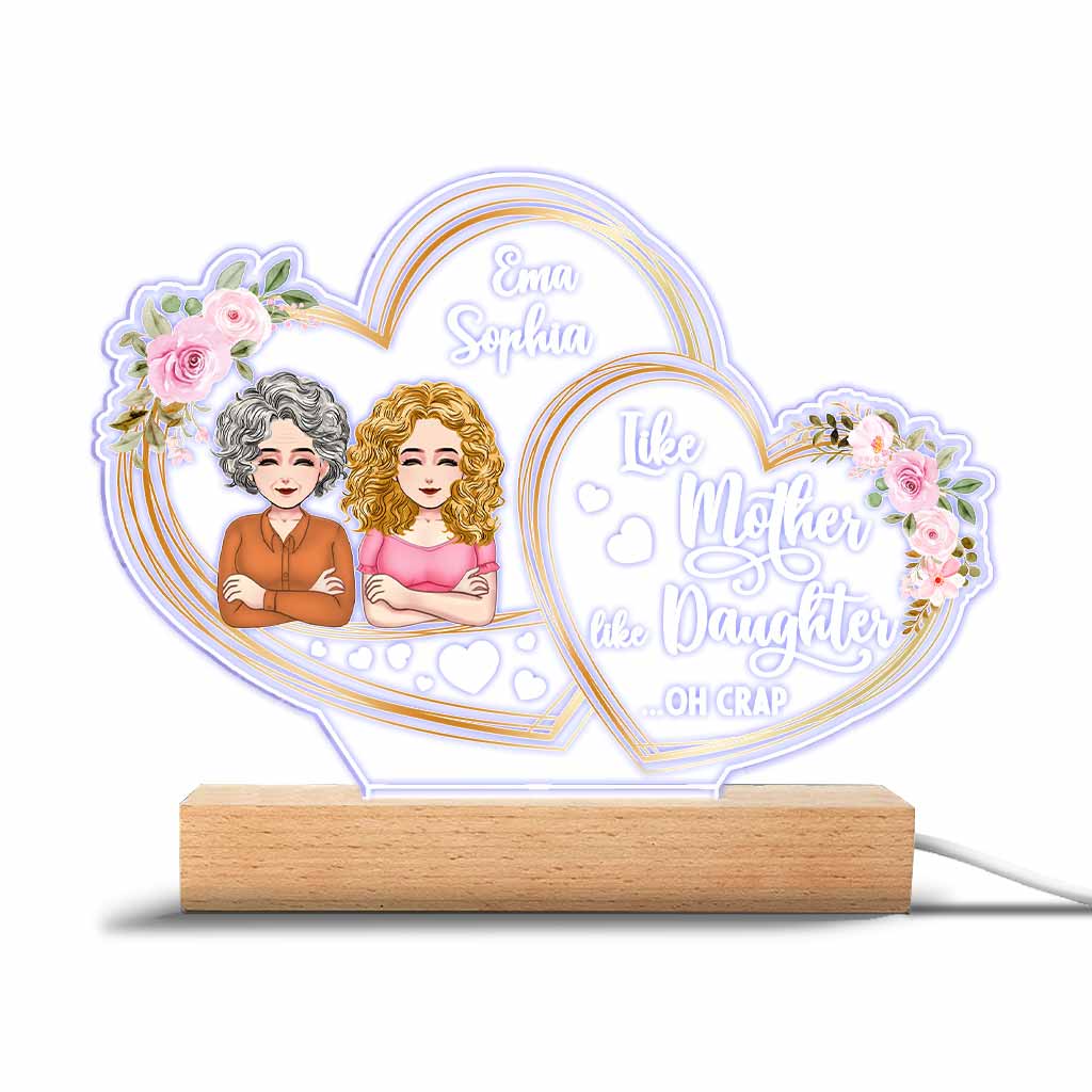 Ich liebe dich – Geschenk für Mama, Tochter – Personalisierte, geformte Plakettenleuchte