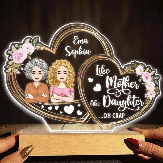 Ich liebe dich – Geschenk für Mama, Tochter – Personalisierte, geformte Plakettenleuchte