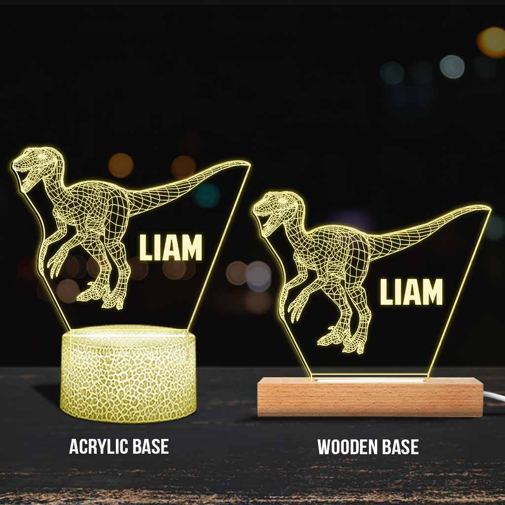 Dinosaur Baby - Personalized Dinosaur Shaped Plaque Light Base