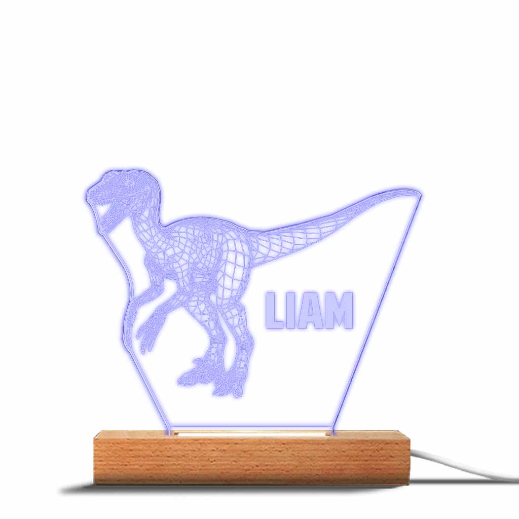 Dinosaur Baby - Personalized Dinosaur Shaped Plaque Light Base