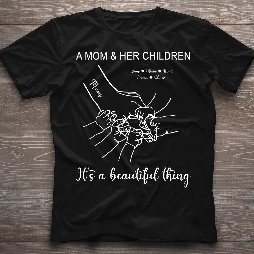 A Mom And Her Children - Personalized Mother's Day Mother T-shirt and Hoodie