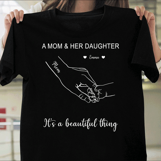 A Mom And Her Children - Personalized Mother's Day Mother T-shirt and Hoodie
