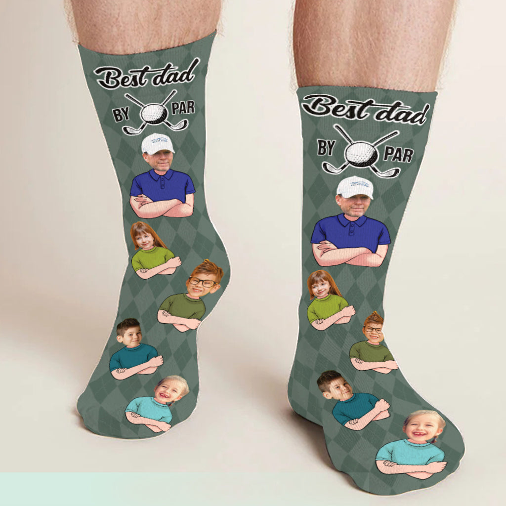 Bester Papa von Par – Golfgeschenk für Papa, ihn, Freund, Ehemann, Opa – Personalisierte Socken