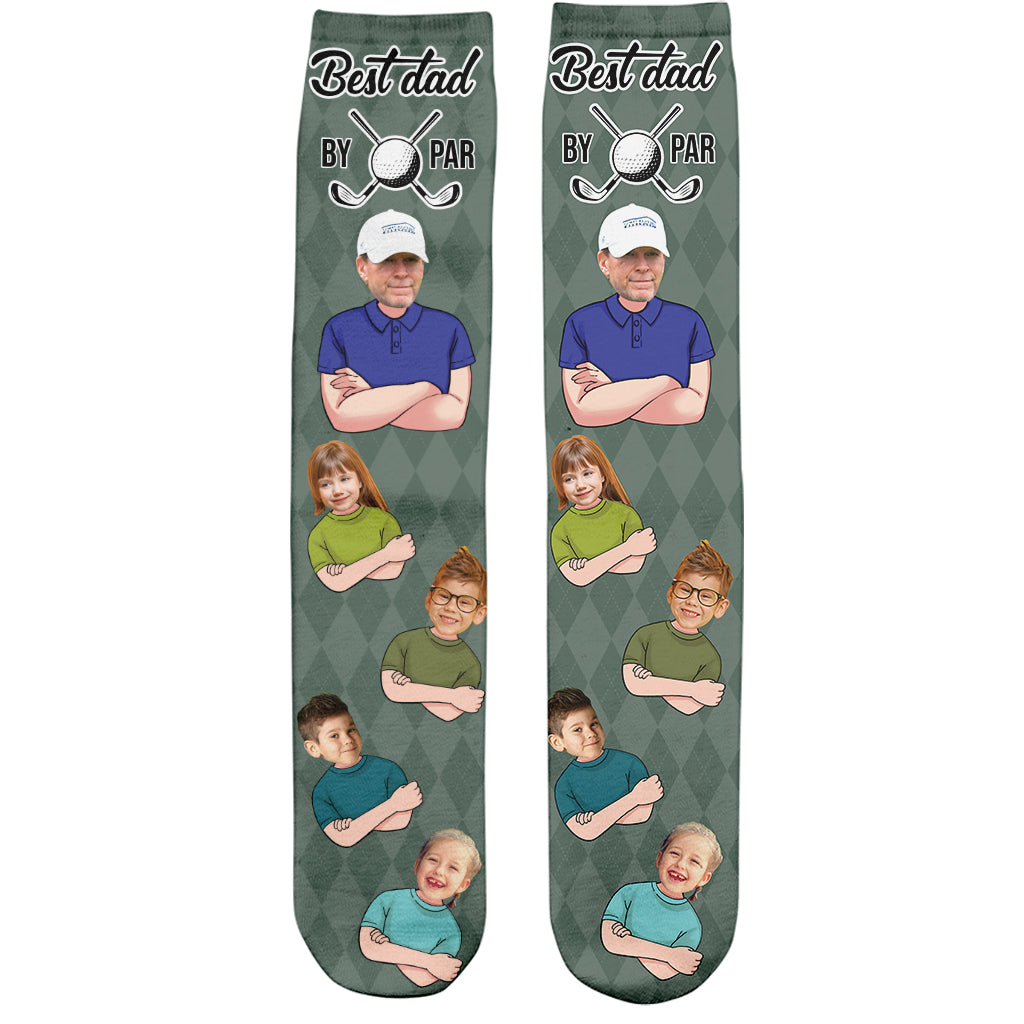 Bester Papa von Par – Golfgeschenk für Papa, ihn, Freund, Ehemann, Opa – Personalisierte Socken
