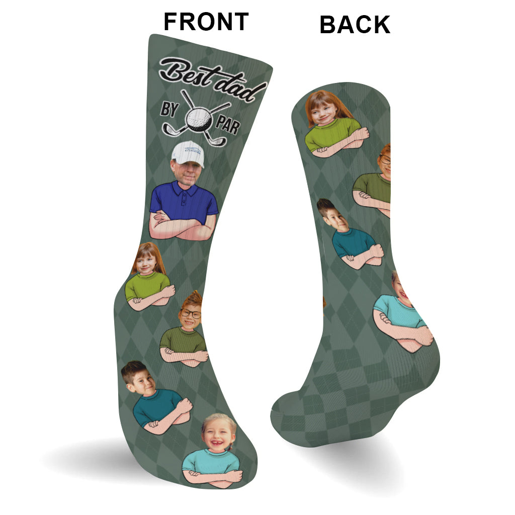 Bester Papa von Par – Golfgeschenk für Papa, ihn, Freund, Ehemann, Opa – Personalisierte Socken
