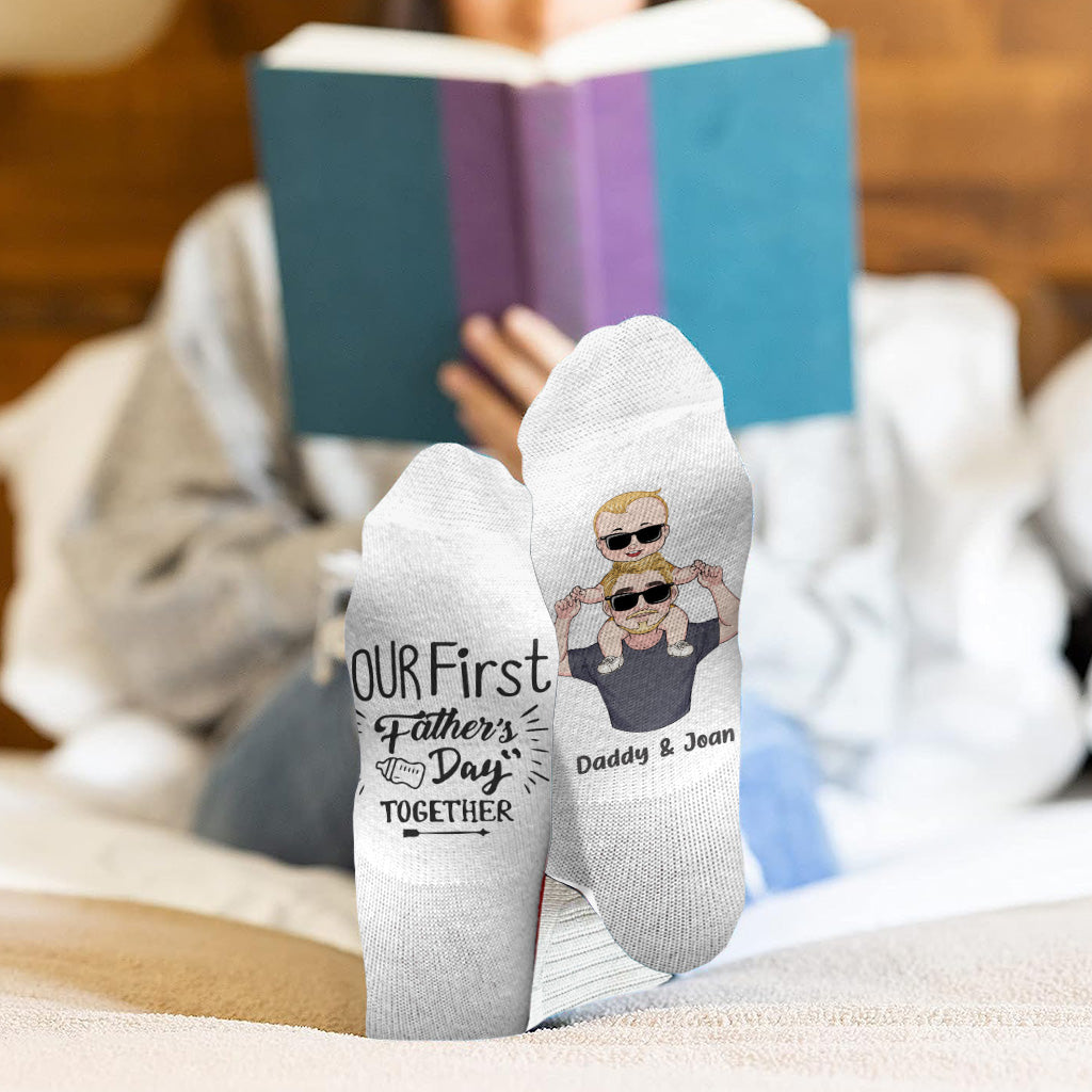 Our First Father's Day Together - Personalized Father Socks