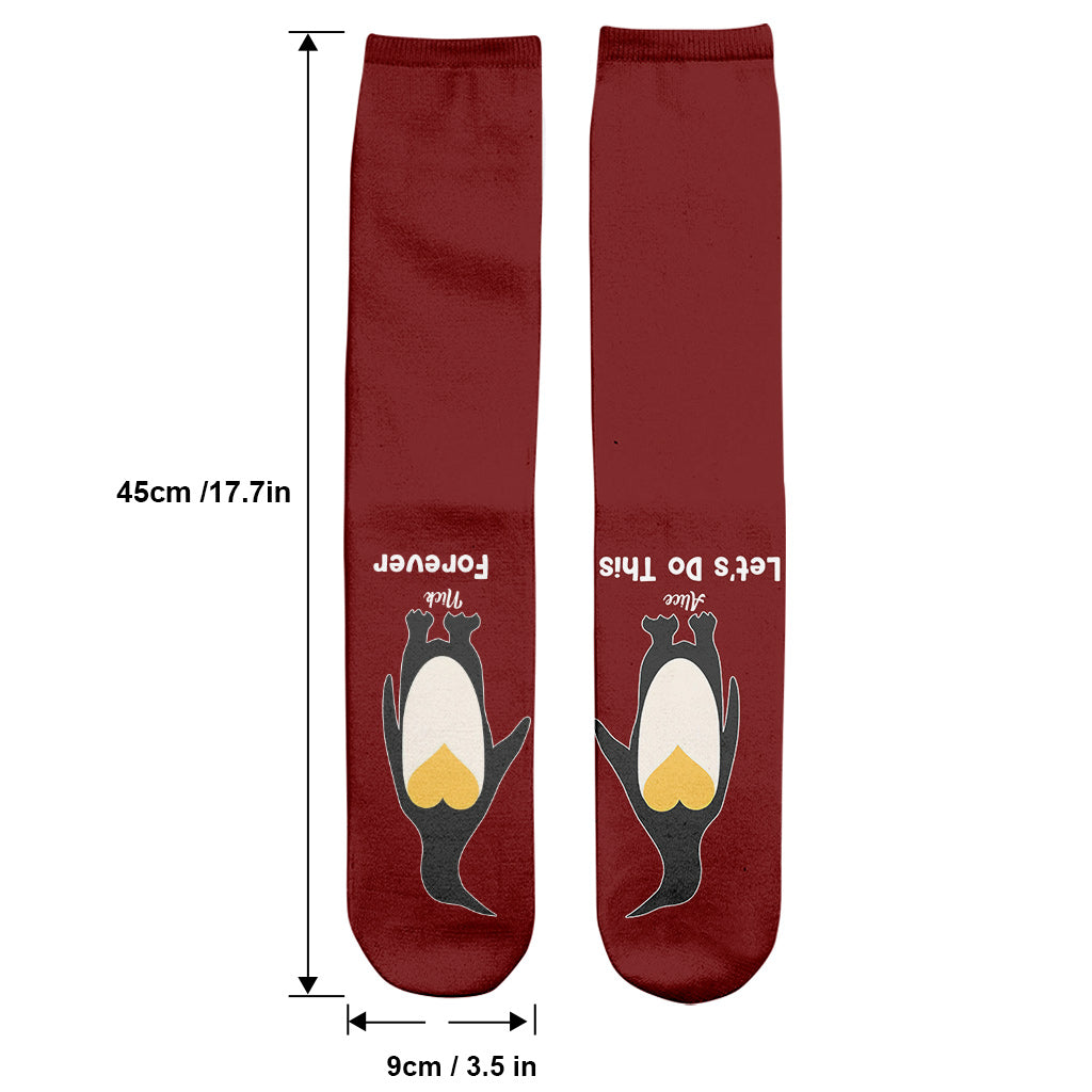 Lasst uns das für immer tun – personalisierte Socken für Paare