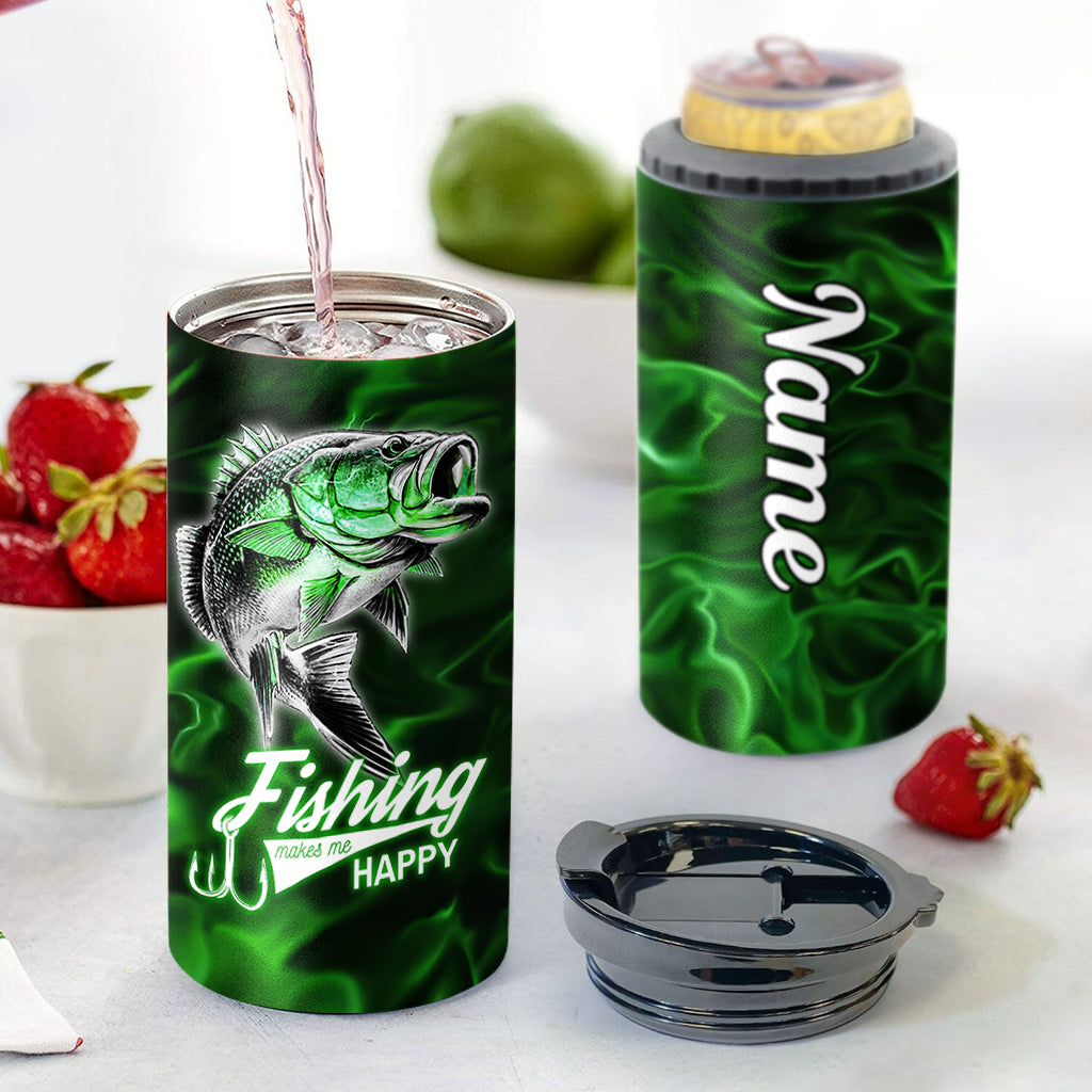 Fishing Makes Me Happy - Personalized Fishing Can Cooler
