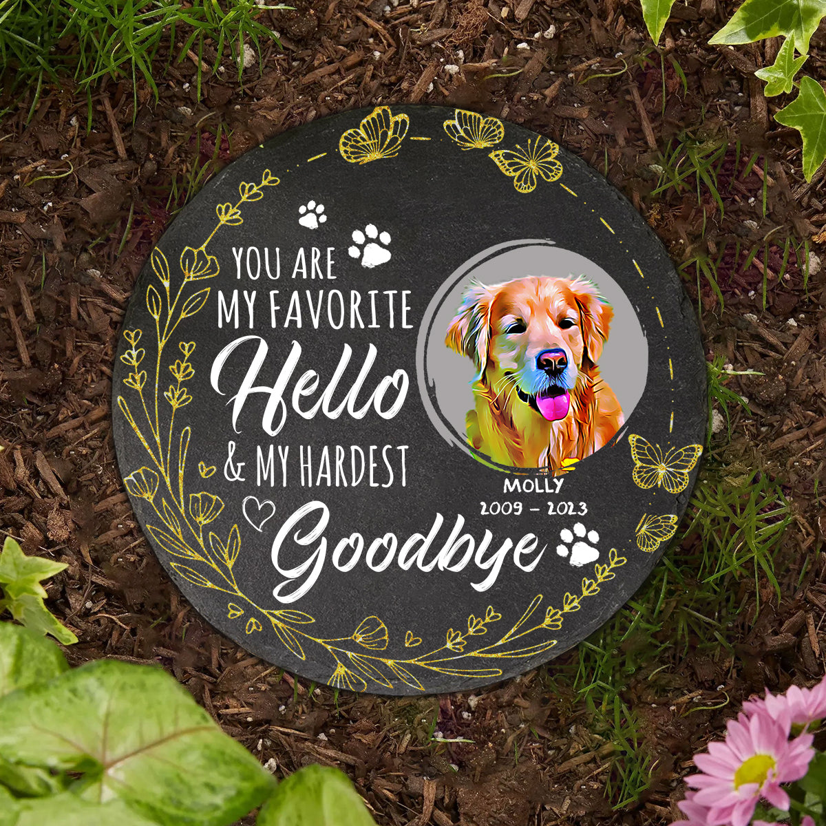 You Are My Favorite Hello - Cat gift for dog lover, cat lover - Personalized Round Shaped Stone