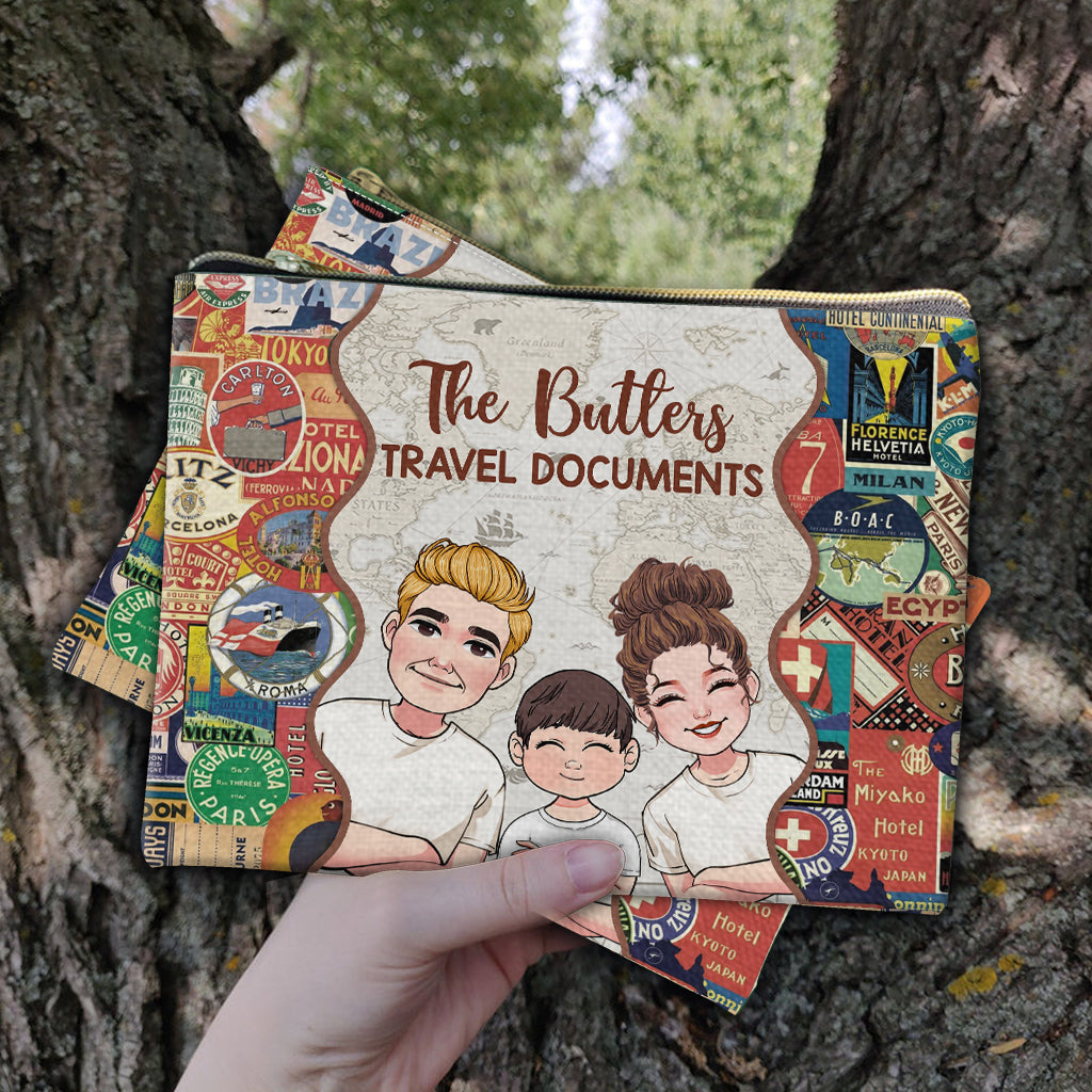 Family Travel Documents - Personalized Travelling Pouch