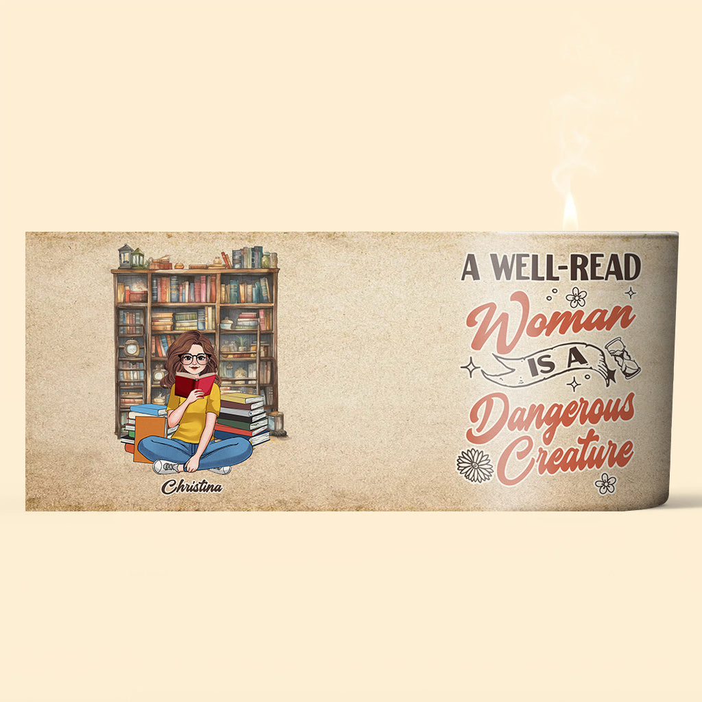 A well-read woman - Personalized Book Candle With Wooden Lid