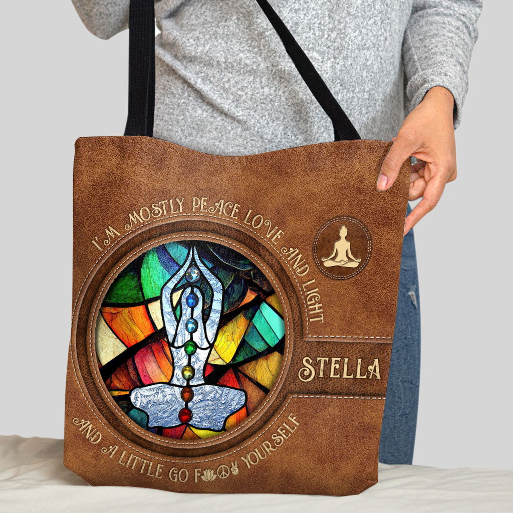 Ich bin größtenteils Frieden – Personalisierte Yoga-Tragetasche