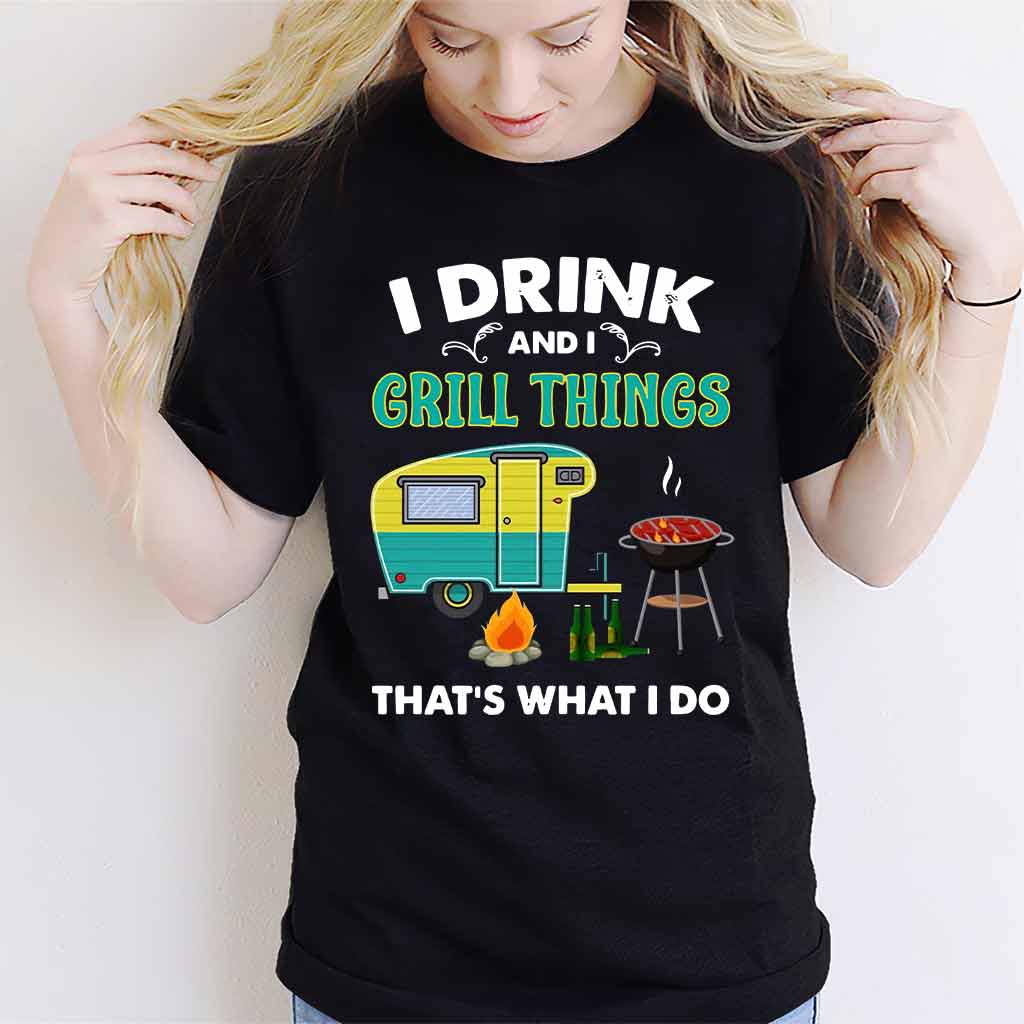 Ich trinke und grille – Camping-T-Shirt und Hoodie 112021