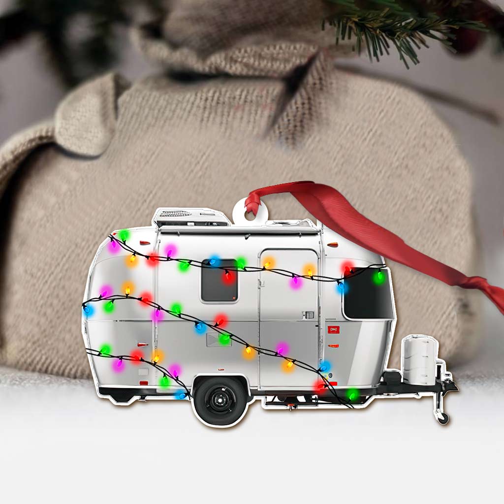 Campingartikel-Kollektion – Weihnachts-Camping-Ornament (beidseitig bedruckt)