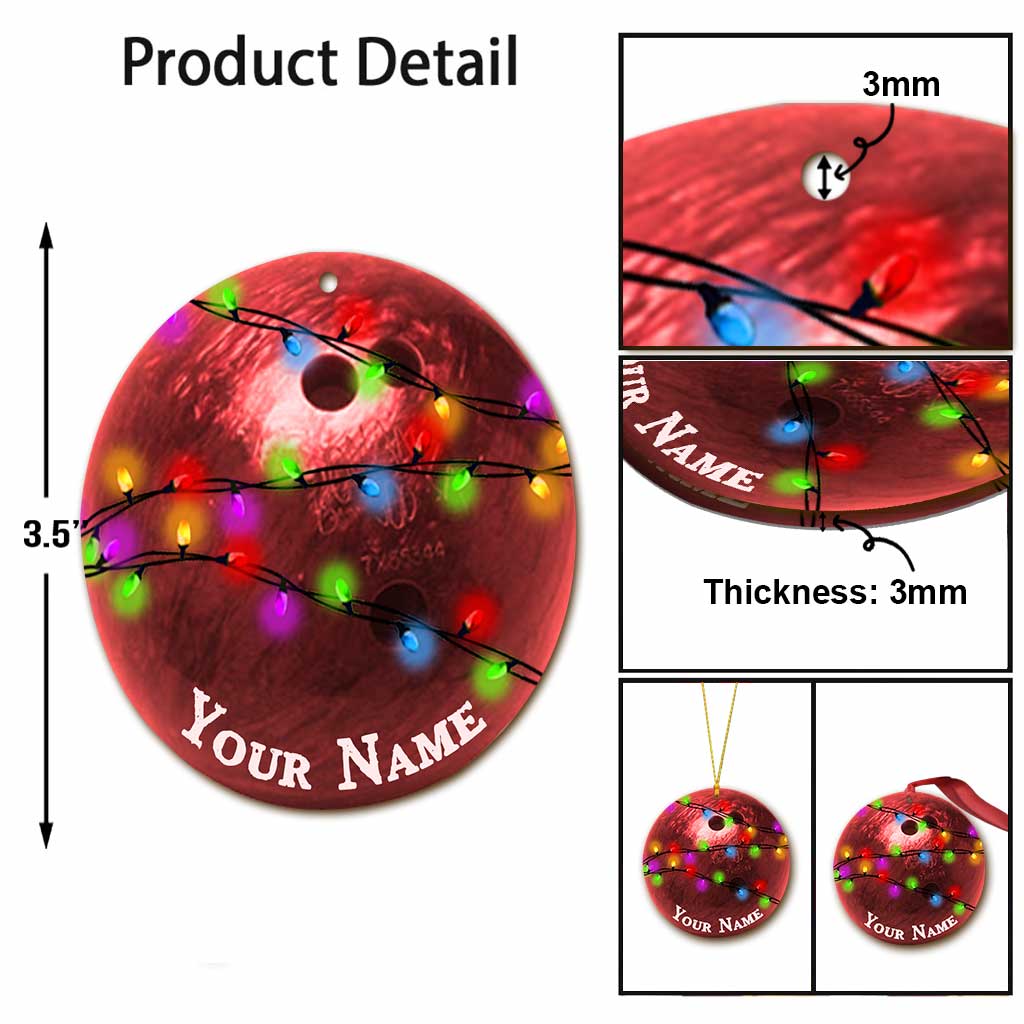 Bowling-Artikel-Kollektion – Personalisierter Bowling-Weihnachtsschmuck (beidseitig bedruckt)