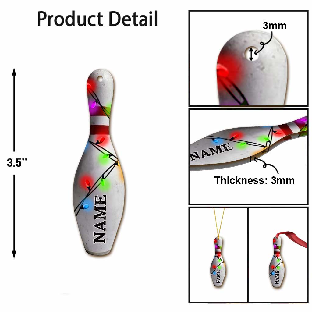 Bowling-Artikel-Kollektion – Personalisierter Bowling-Weihnachtsschmuck (beidseitig bedruckt)