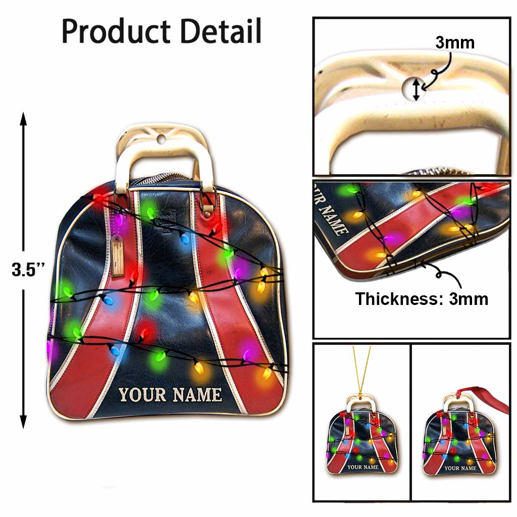 Bowling-Artikel-Kollektion – Personalisierter Bowling-Weihnachtsschmuck (beidseitig bedruckt)
