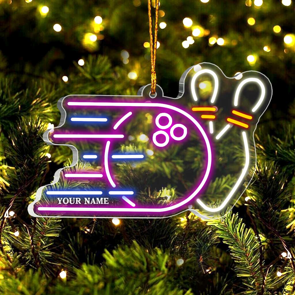 Bowling Items Collection - Personalized Christmas Bowling Transparent Ornament
