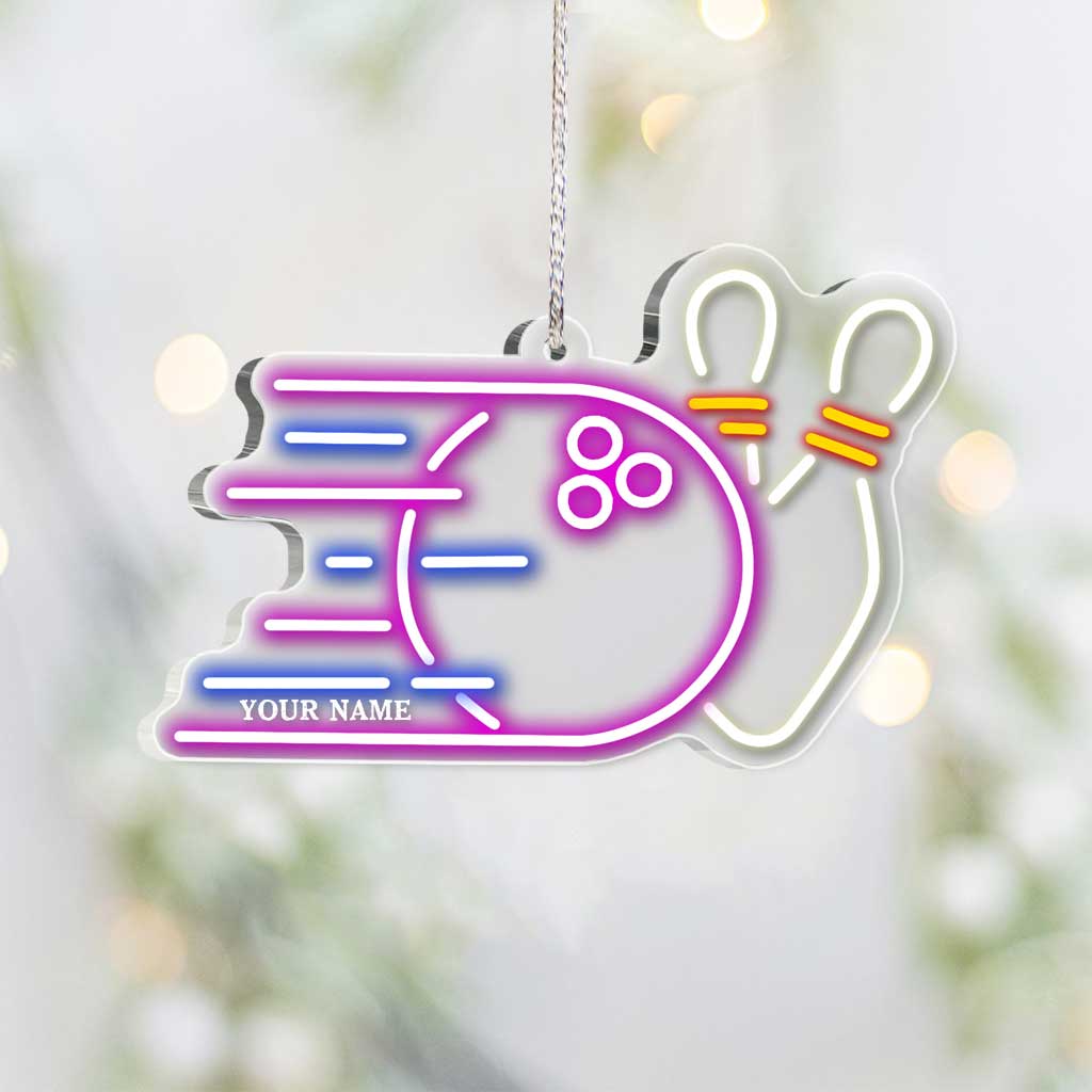 Bowling Items Collection - Personalized Christmas Bowling Transparent Ornament