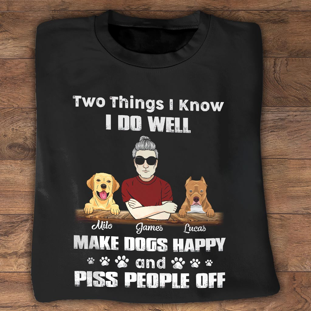 Zwei Dinge, die ich weiß – personalisiertes Hunde-T-Shirt und Hoodie