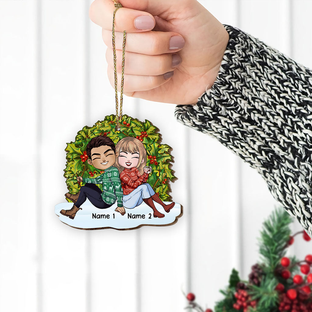Du bist die Einzige – Personalisierte Weihnachtskarte aus Holz für Paare zum Aufklappen
