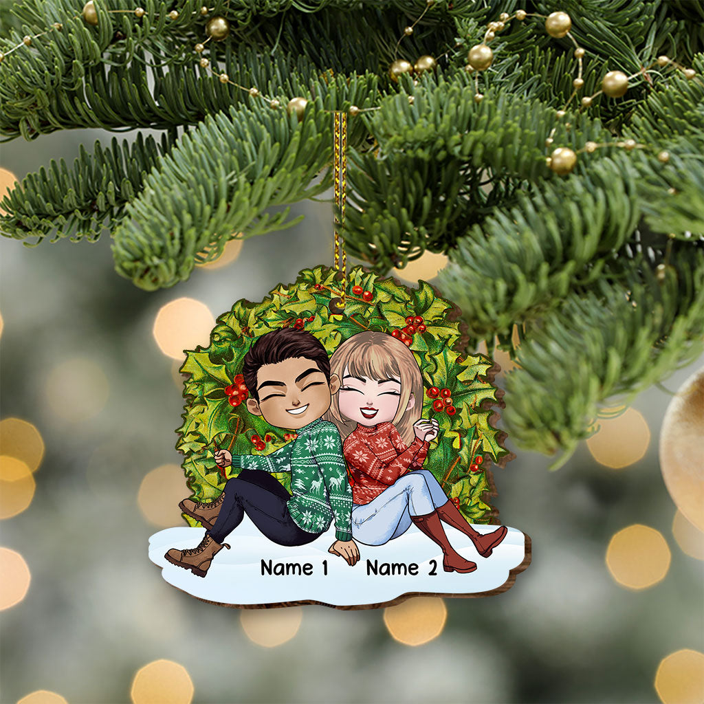 Du bist die Einzige – Personalisierte Weihnachtskarte aus Holz für Paare zum Aufklappen