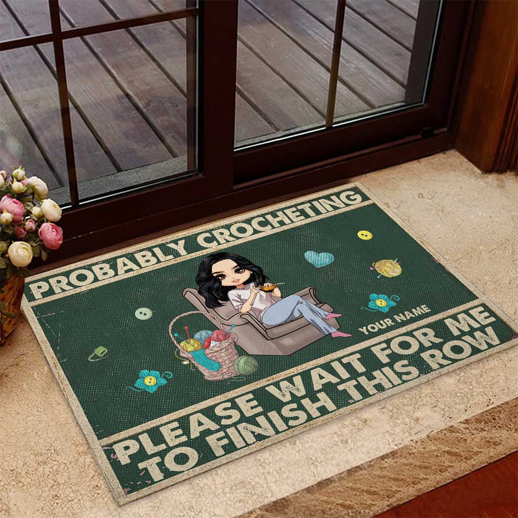 Wahrscheinlich Häkeln – Personalisierte Häkel-Fußmatte
