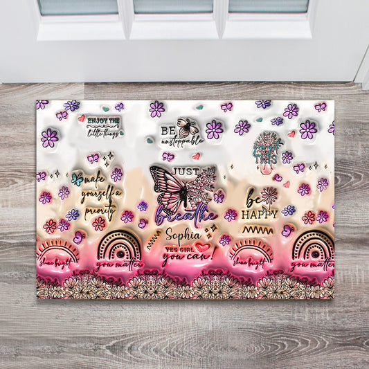 Positive Affirmationen Schmetterling - Personalisierte Schmetterlings-Fußmatte