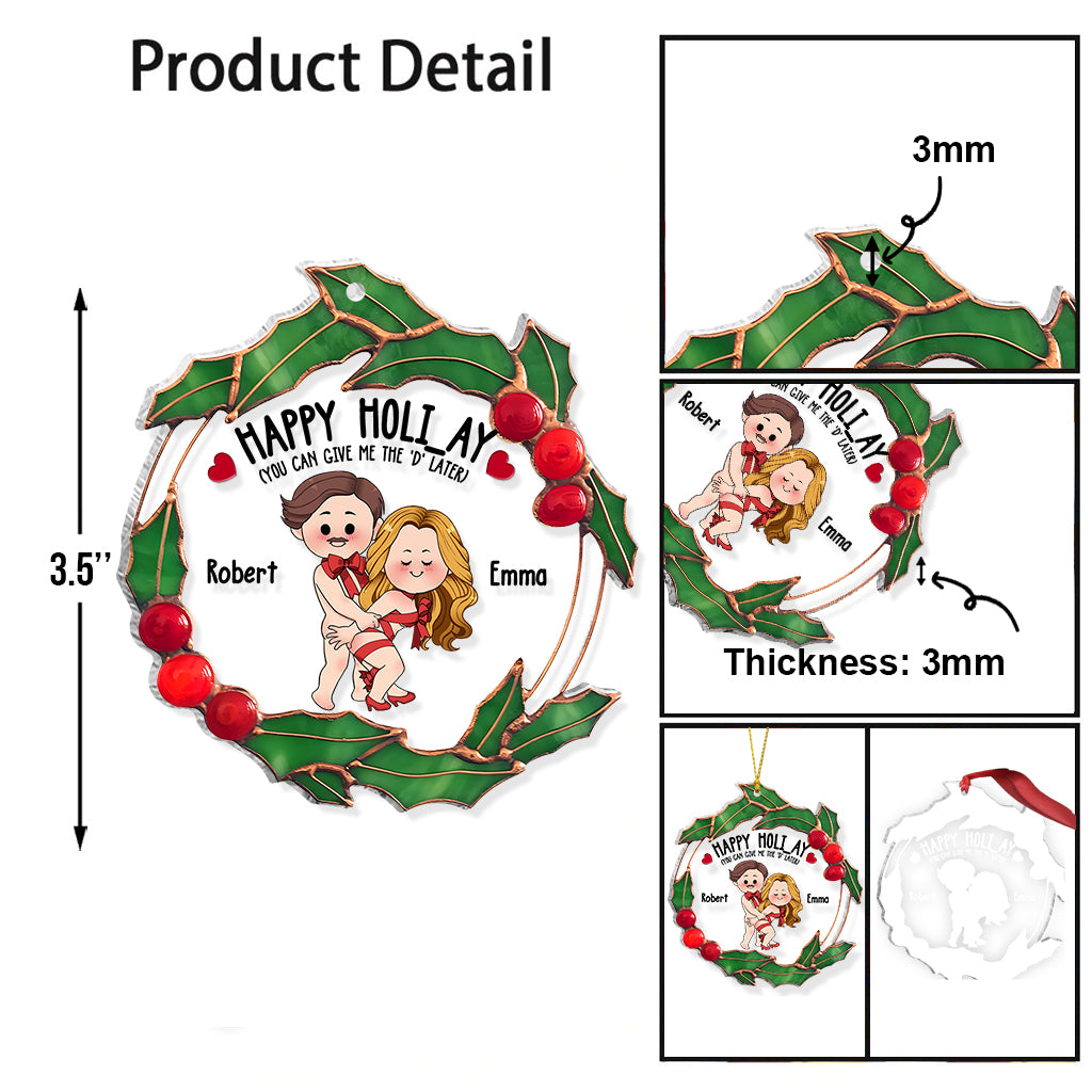 Frohe Feiertage – Geschenk für Ehemann, Freund – Personalisierter transparenter Weihnachtsschmuck