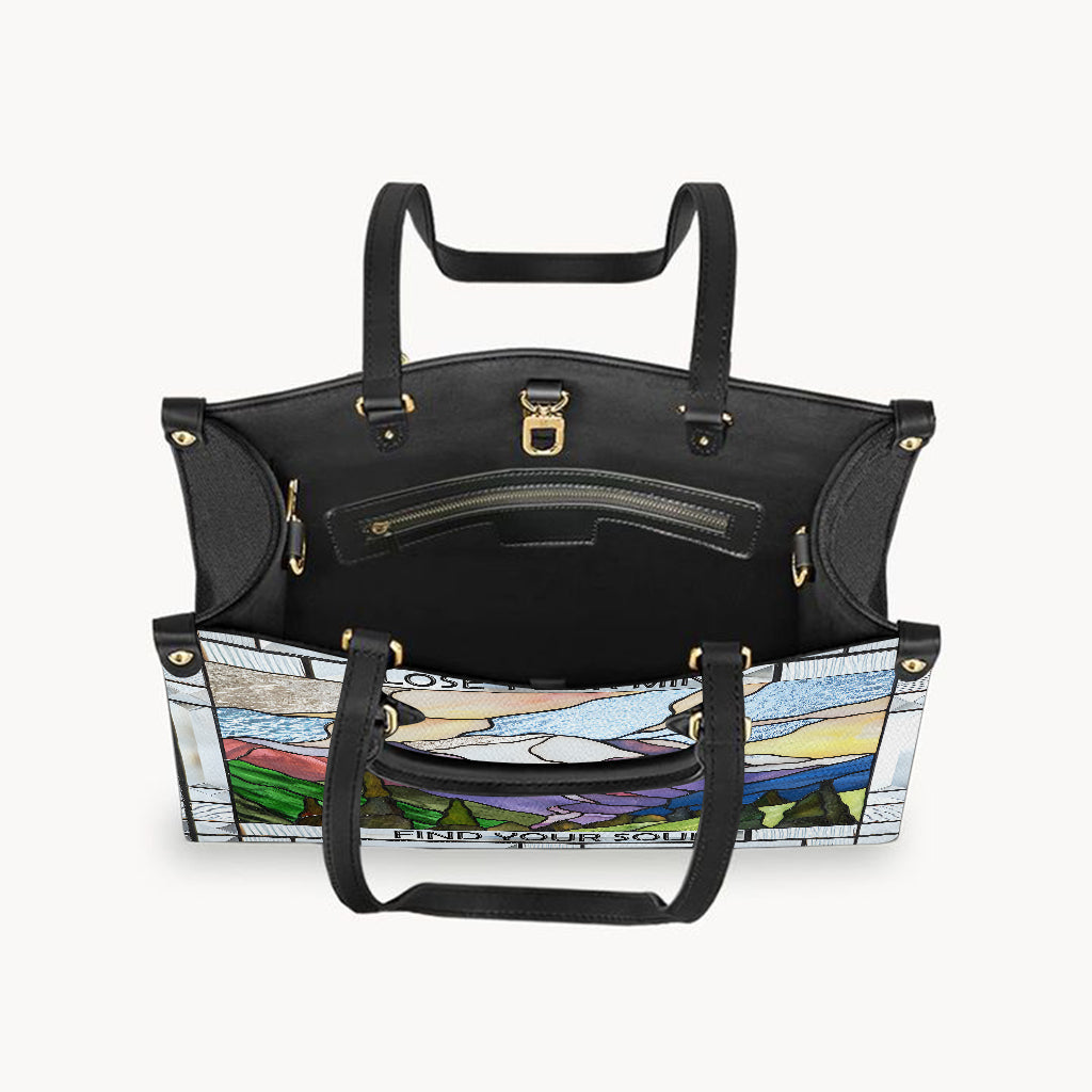 Verliere den Verstand – Wanderhandtasche aus Leder