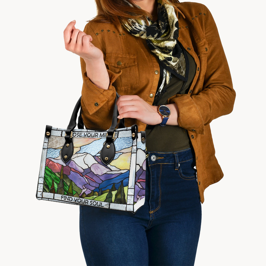 Verliere den Verstand – Wanderhandtasche aus Leder