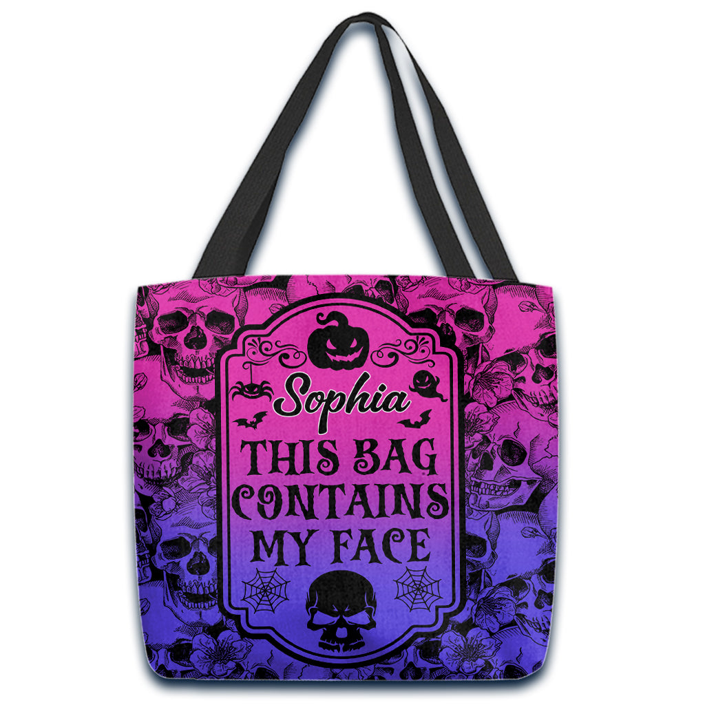 Diese Tasche enthält mein Gesicht – personalisierte Totenkopf-Tragetasche