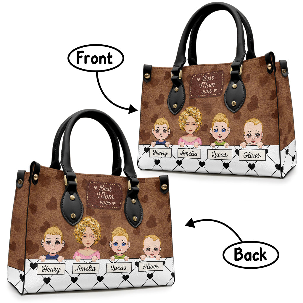 Die beste Oma der Welt – Geschenk für Oma, Mama, Tante – Personalisierte Lederhandtasche
