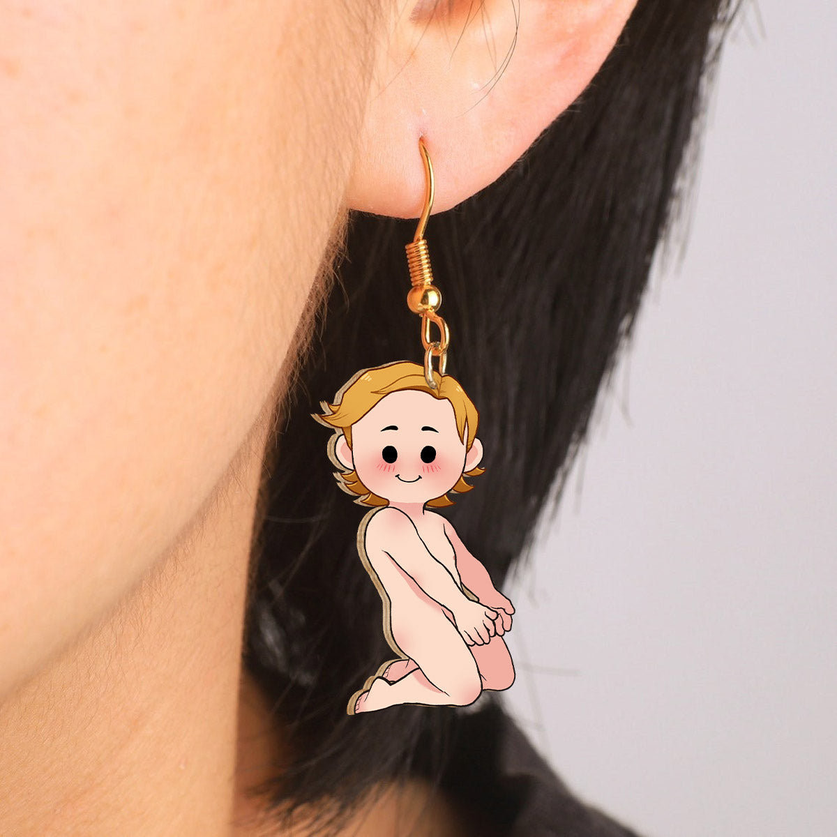 Lustiges Pärchen – Geschenk für Ehemann, Ehefrau, Freund, Freundin – Personalisierte Holzohrringe