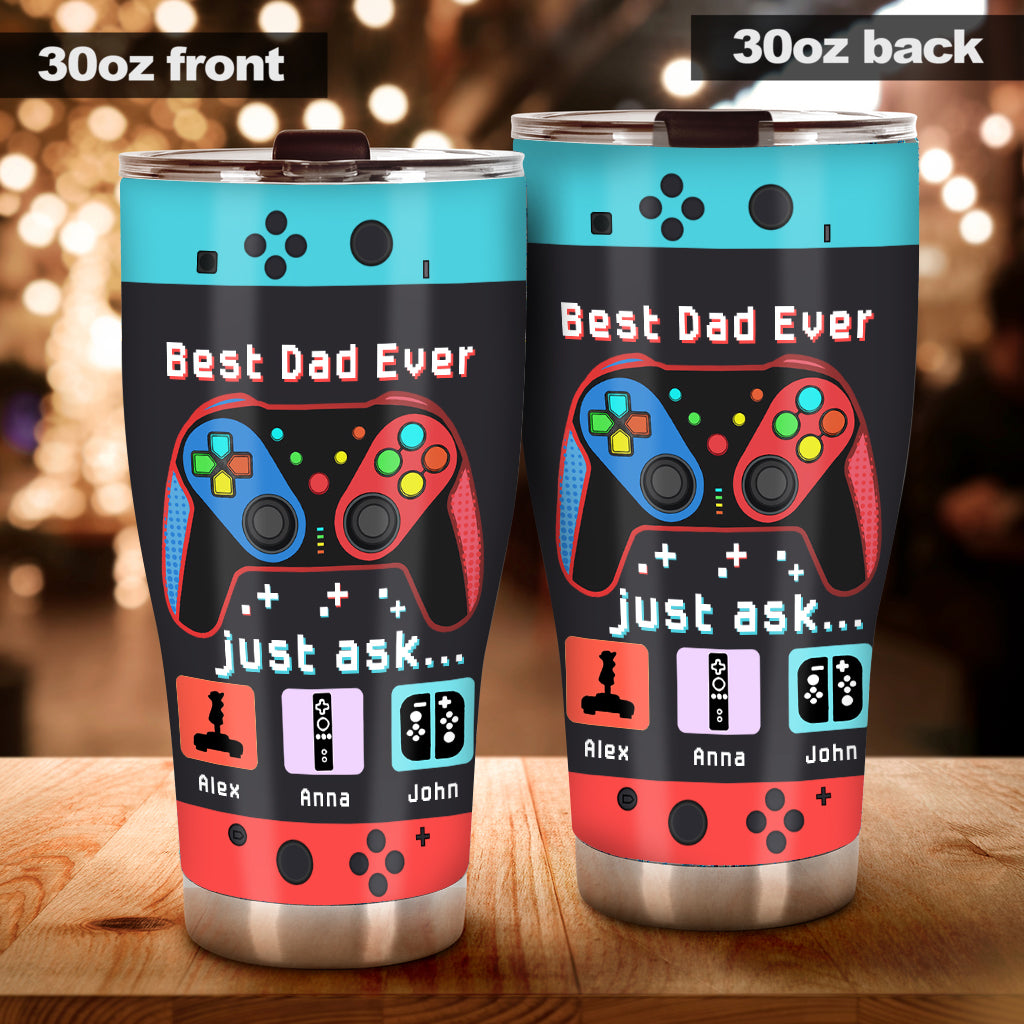 Gamer Dad Like A Regular Dad But Way Cooler - Video Game gift for dad, Gamer - Personalized Tumbler