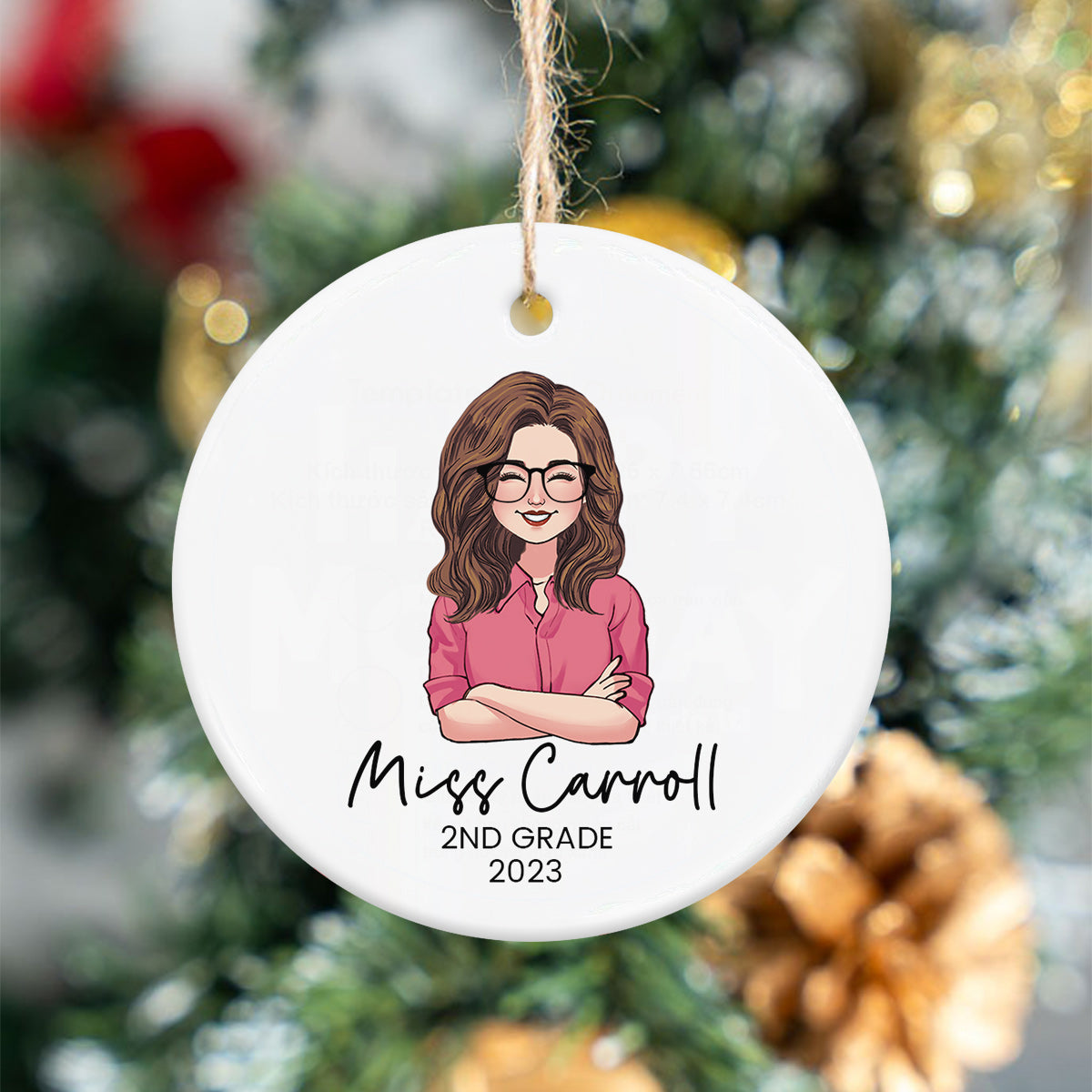 Danke, dass Sie mir geholfen haben, zu glänzen – Personalisierter Keramikkreis für Lehrer