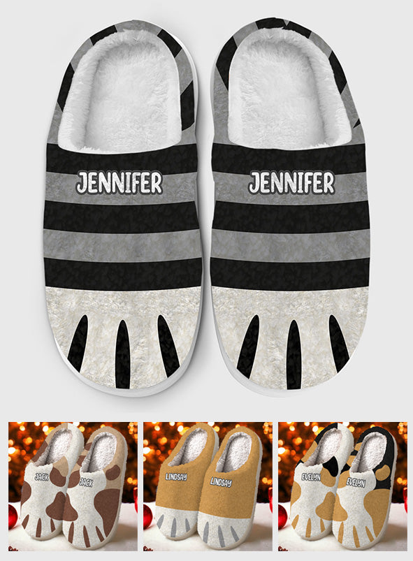 Niedliche Katzenpfoten – Geschenk für Katzenliebhaber – Personalisierte Hausschuhe