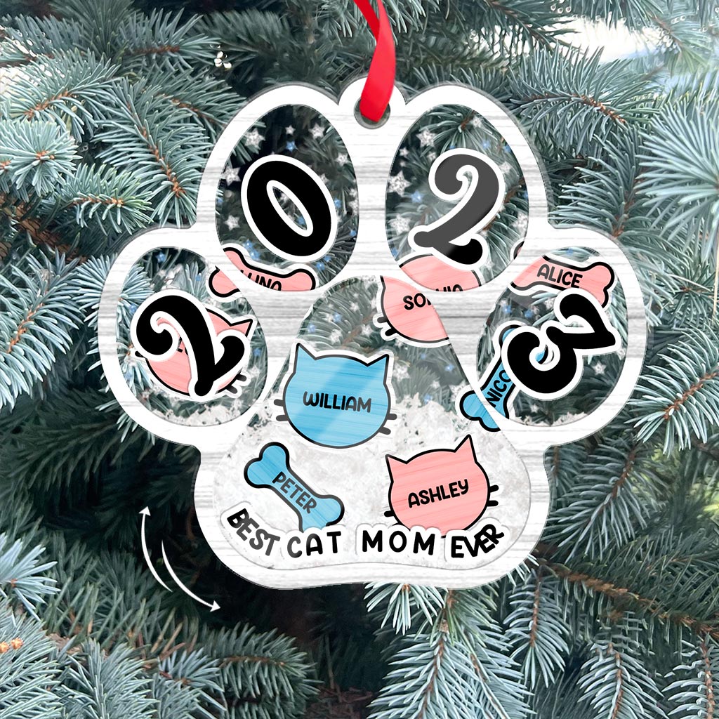 Die beste Hundemama / Katzenmama / Hundepapa / Katzenpapa aller Zeiten – Geschenk für Hunde- und Katzenliebhaber – Personalisierter 3-lagiger Schüttelanhänger