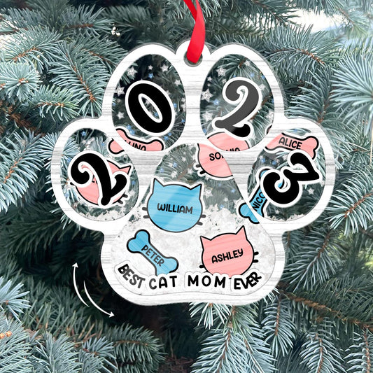 Die beste Hundemama / Katzenmama / Hundepapa / Katzenpapa aller Zeiten – Geschenk für Hunde- und Katzenliebhaber – Personalisierter 3-lagiger Schüttelanhänger