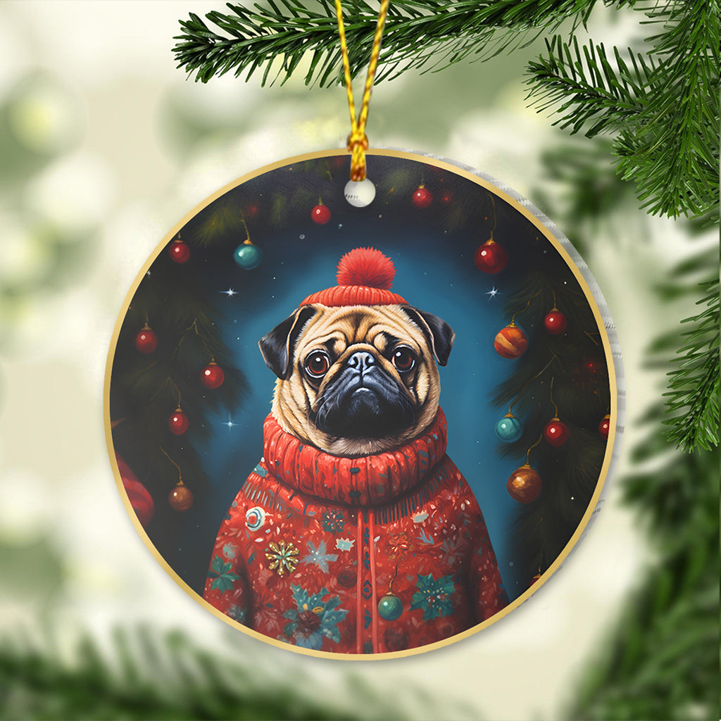 Personalized Christmas Pet Portrait - Gift for dog lovers, dog lover, cat lover - Personalized Ornament