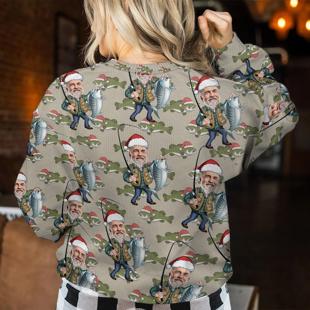 Weihnachtspullover zum Thema Angeln - Personalisierter hässlicher Anglerpullover