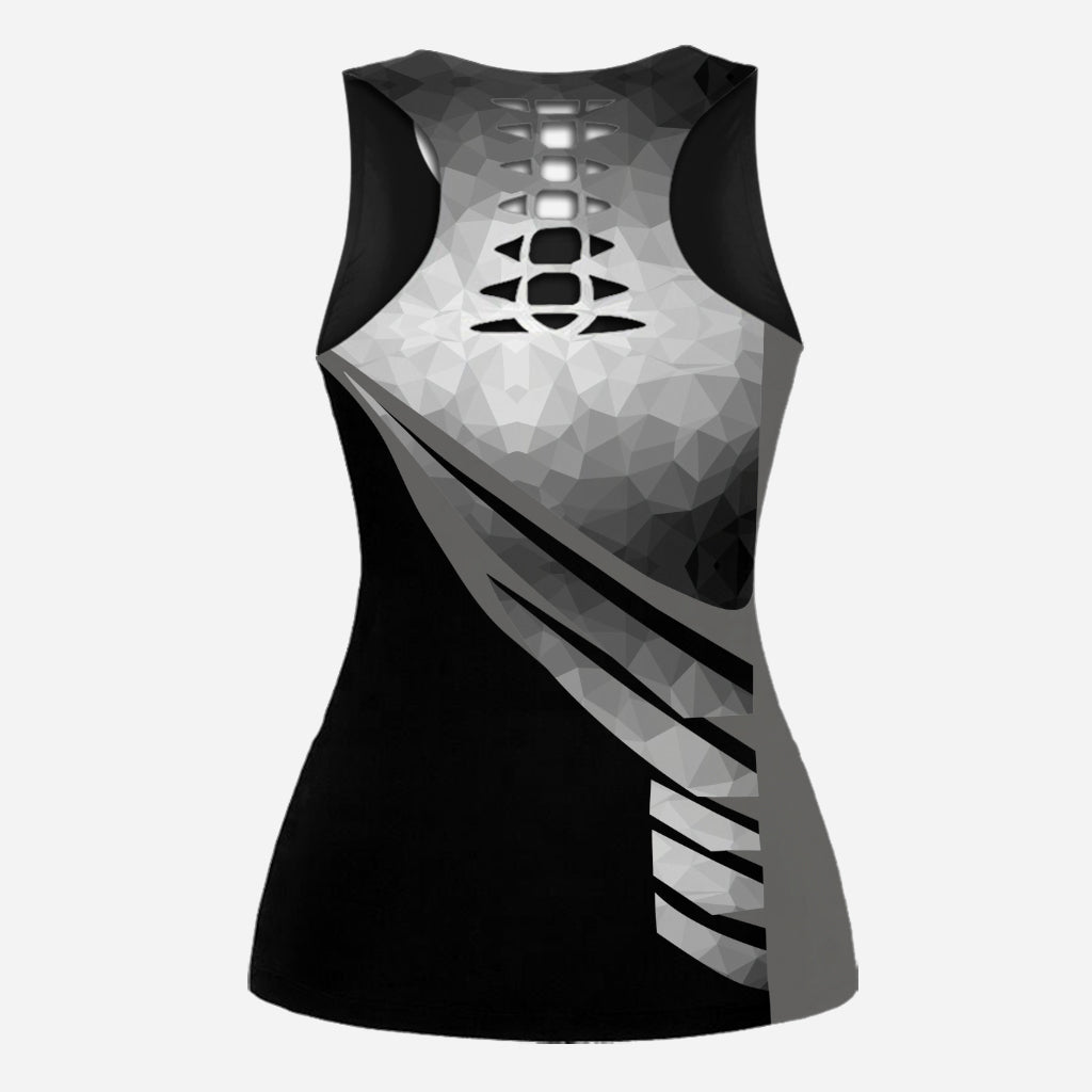 I Won't Quit Until I'm Fit - Personalized Fitness Hollow Tank Top and Leggings