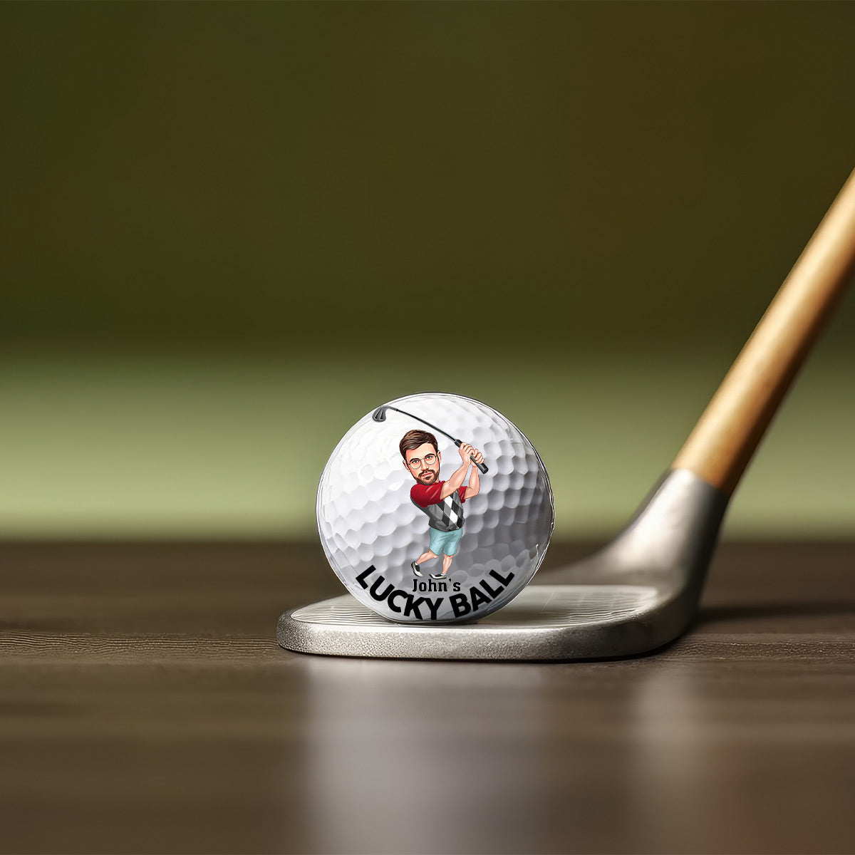 Glücksball – Golfgeschenk für Papa, Opa, Ehemann – Personalisierter Golfball