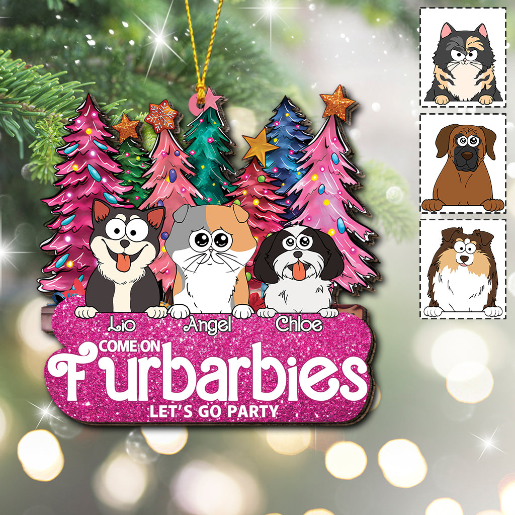 Auf geht's, Fellbären, lasst uns feiern! - Geschenk für Katzenliebhaber - Personalisierter Weihnachtsschmuck