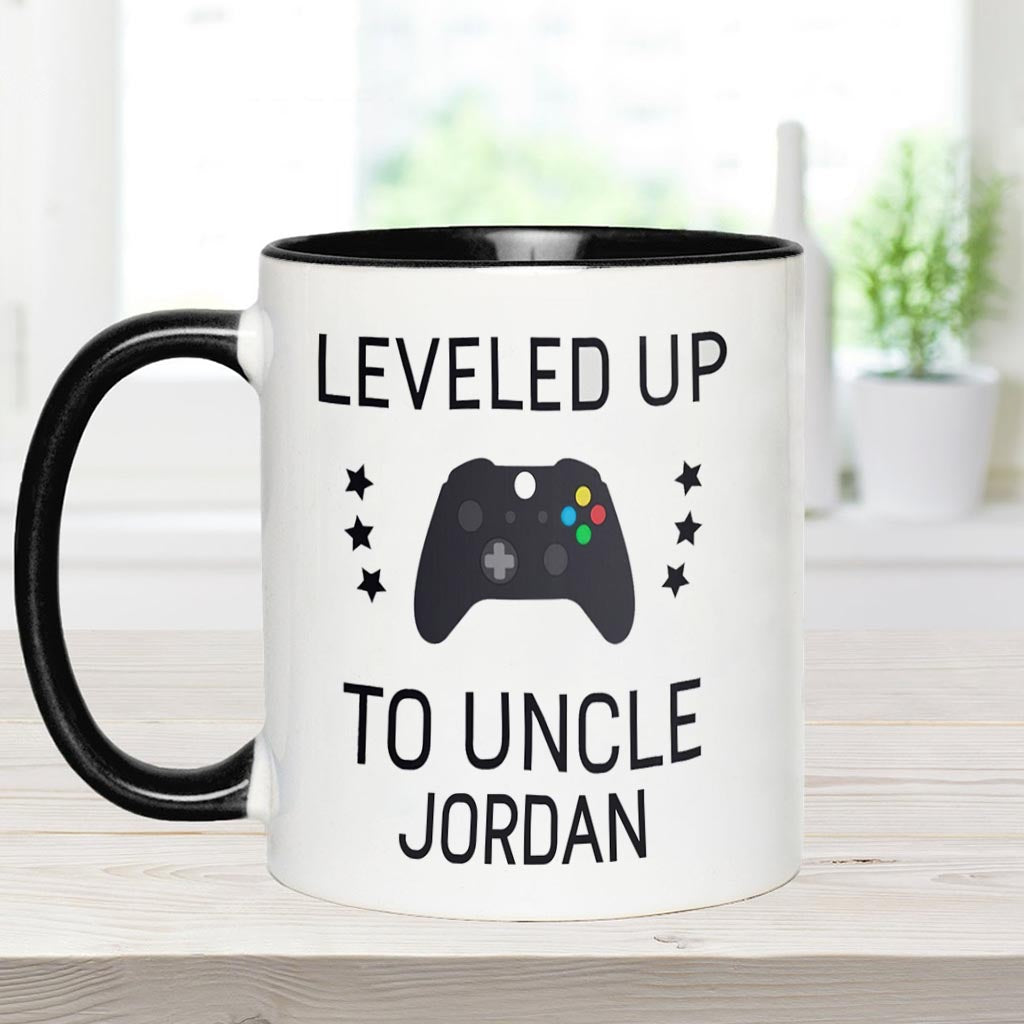 Leveled Up To Uncle - Personalized Uncle Accent Mug