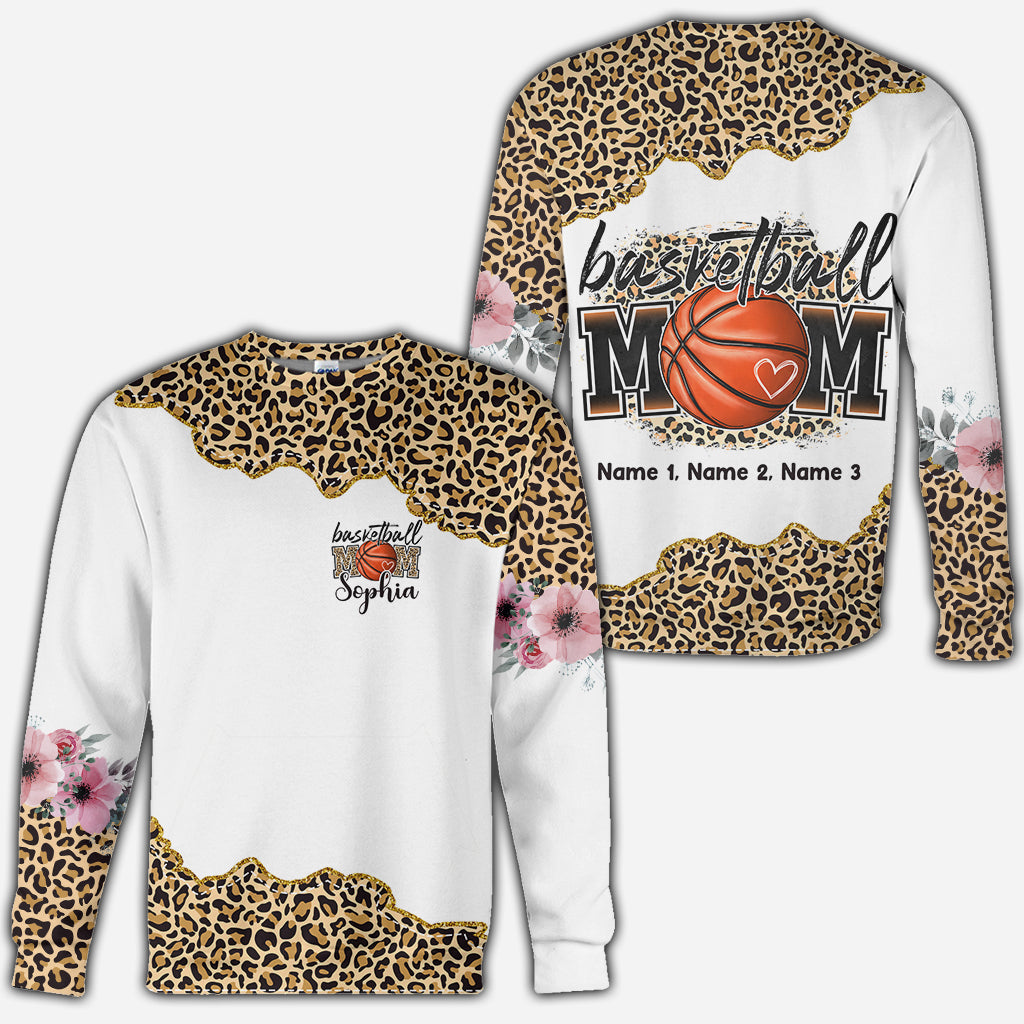 Basketball Mom Leopard - Personalized Basketball All Over Shirt