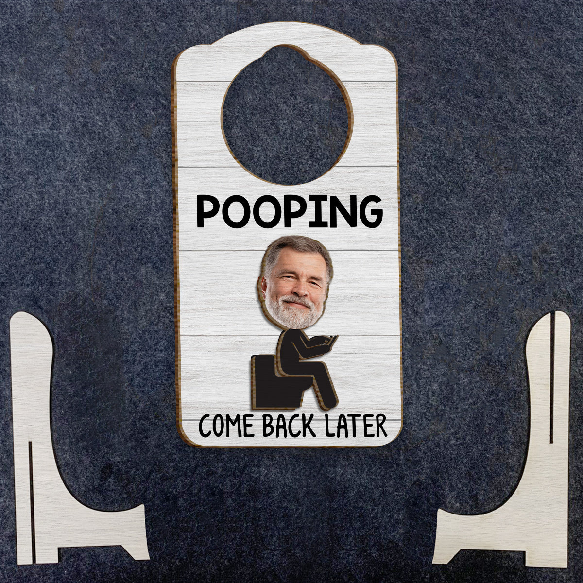 Lustiges Badezimmerschild – Personalisiertes zweilagiges Holzschild „Vater“ / Holzplakette