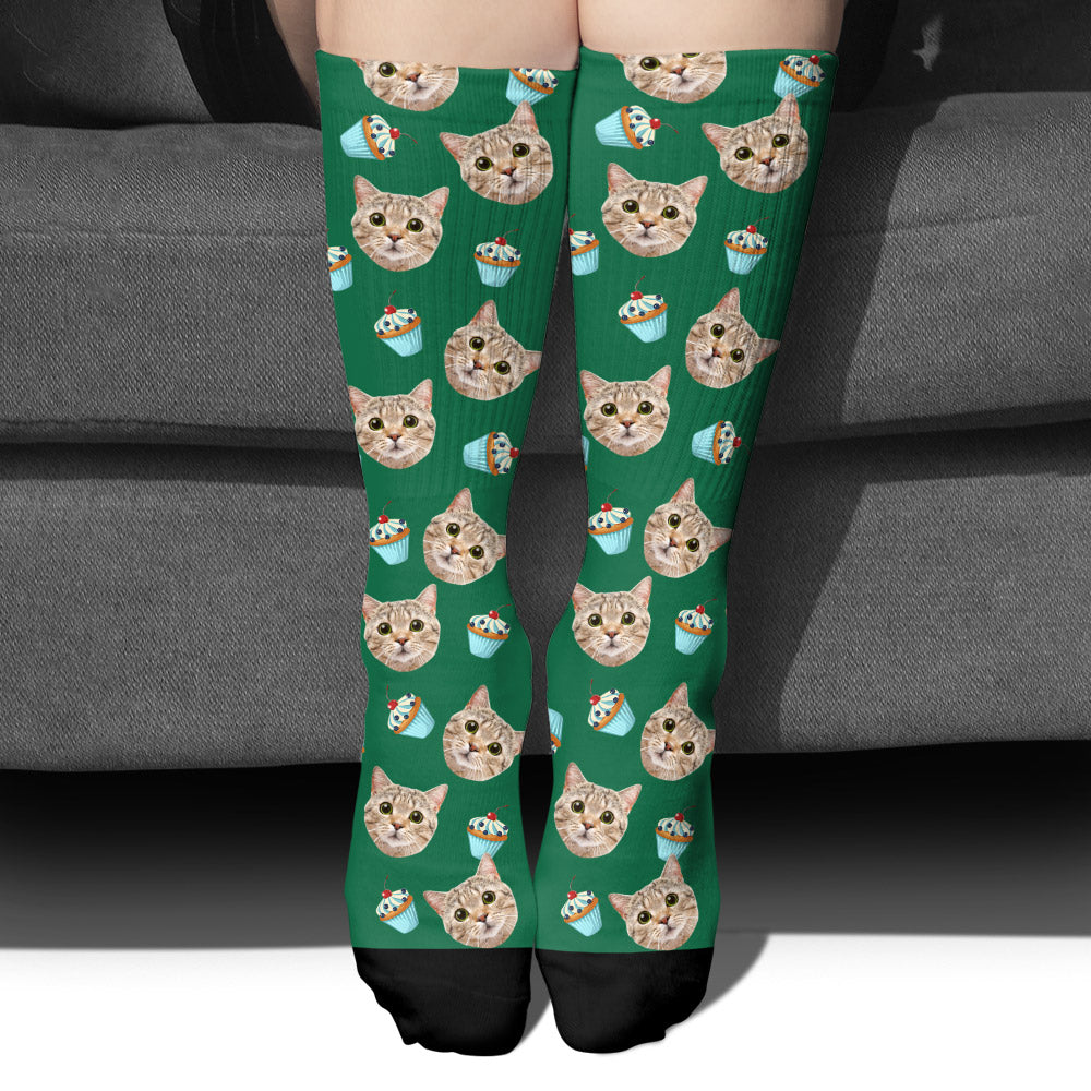 Lustiges Katzenmotiv – personalisierte Socken