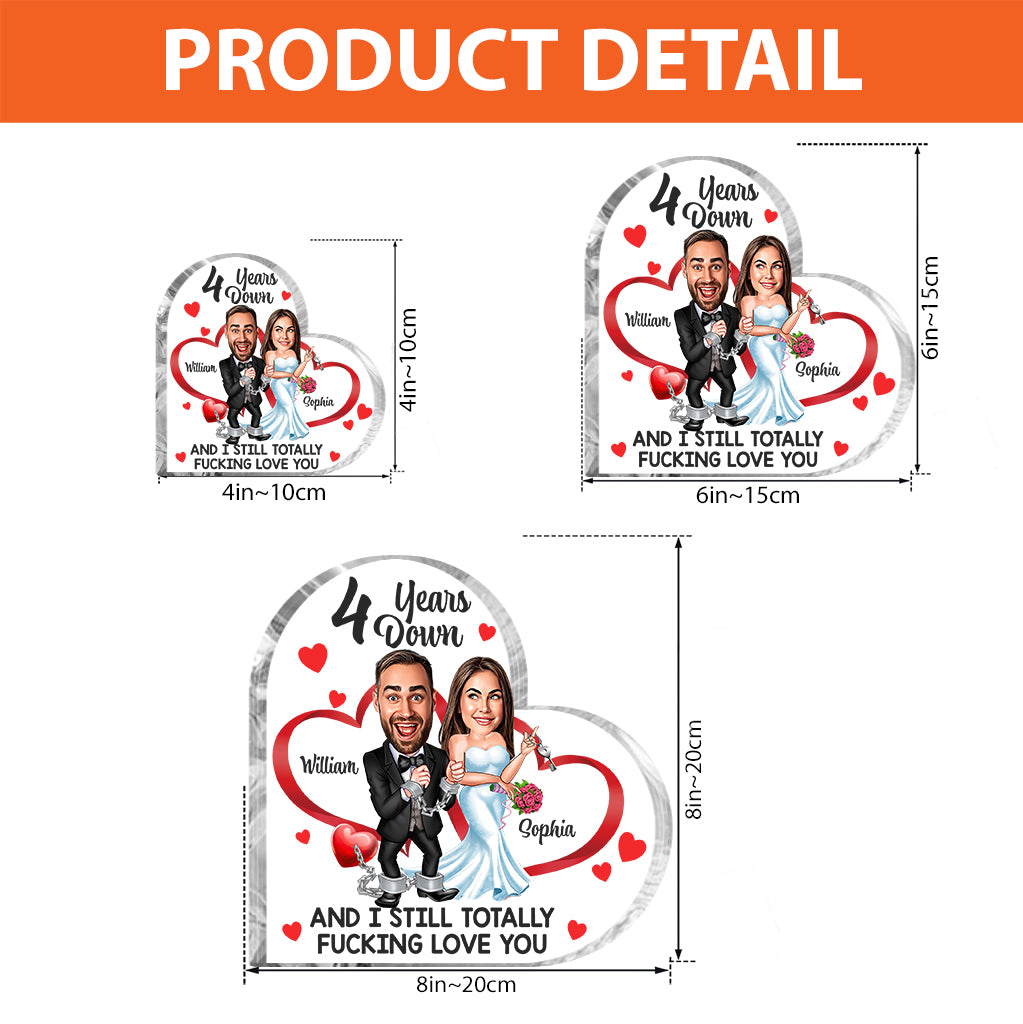 Ich liebe dich immer noch – Personalisierte Acrylplakette in Sonderform für Ehemann und Ehefrau