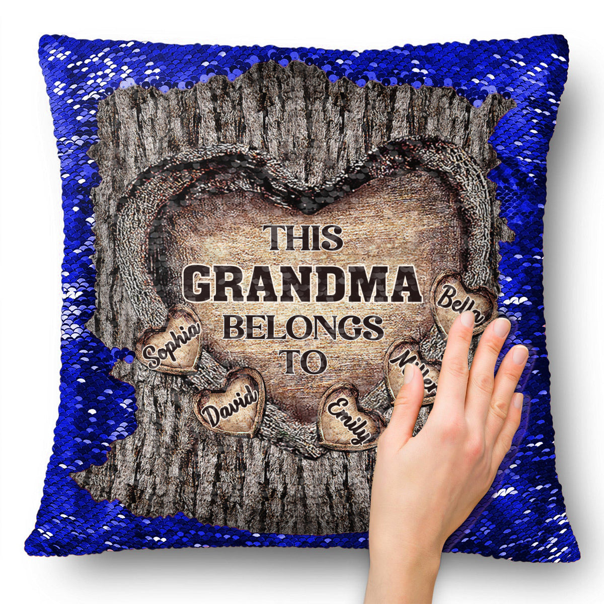 Dieses Geschenk für Oma - Personalisierter Pailletten-Kissenbezug